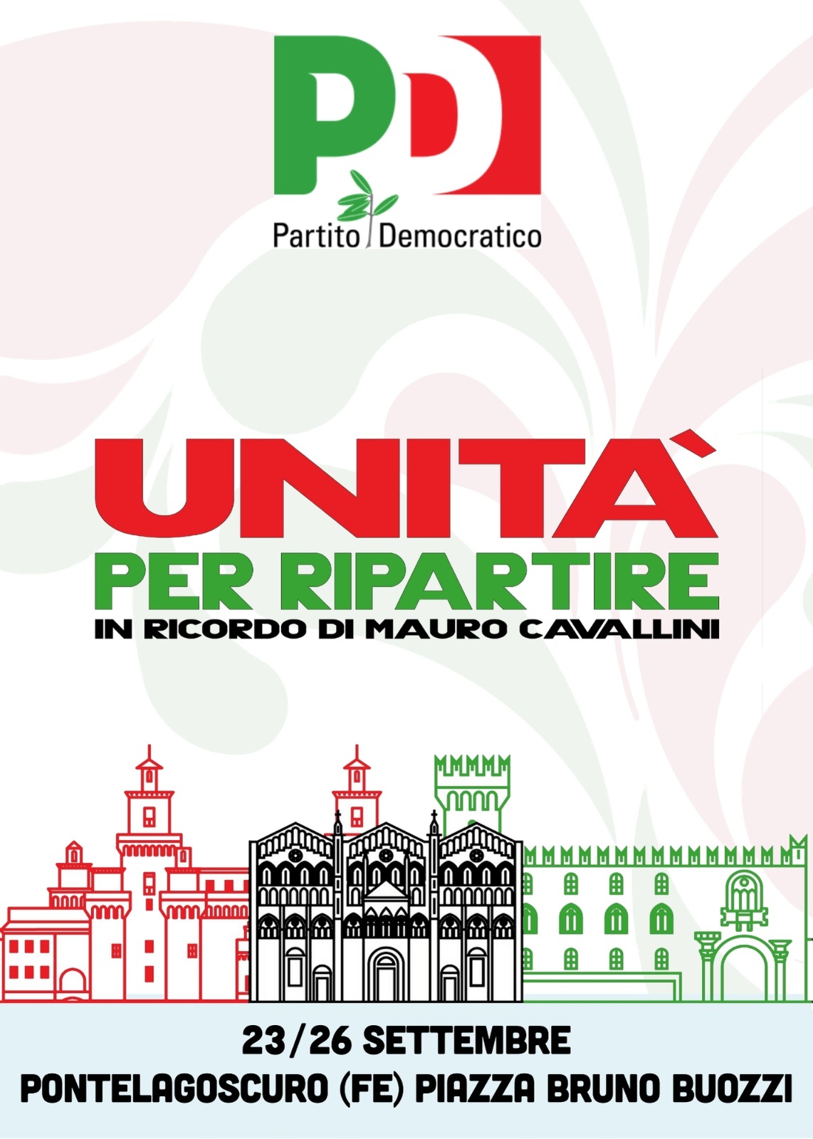Featured image for “Dal 23 al 26 Settembre, torna dopo 3 anni la Festa de l’Unità di Ferrara a Pontelagoscuro in Piazza Bruno Buozzi.”