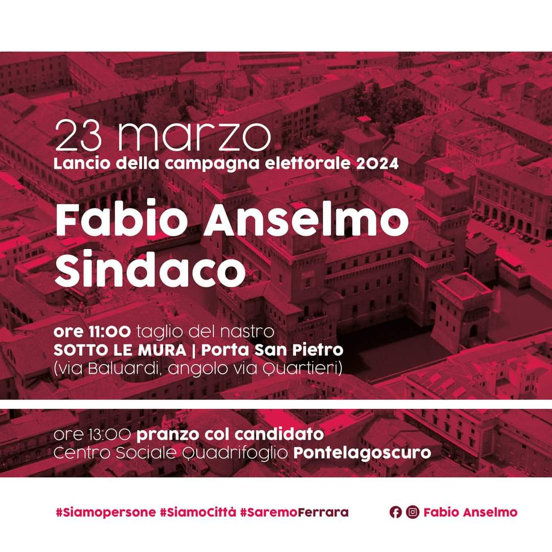 Featured image for “Fabio Anselmo Sindaco – Lancio della Campagna elettorale al Baluardo di Porta San Pietro”