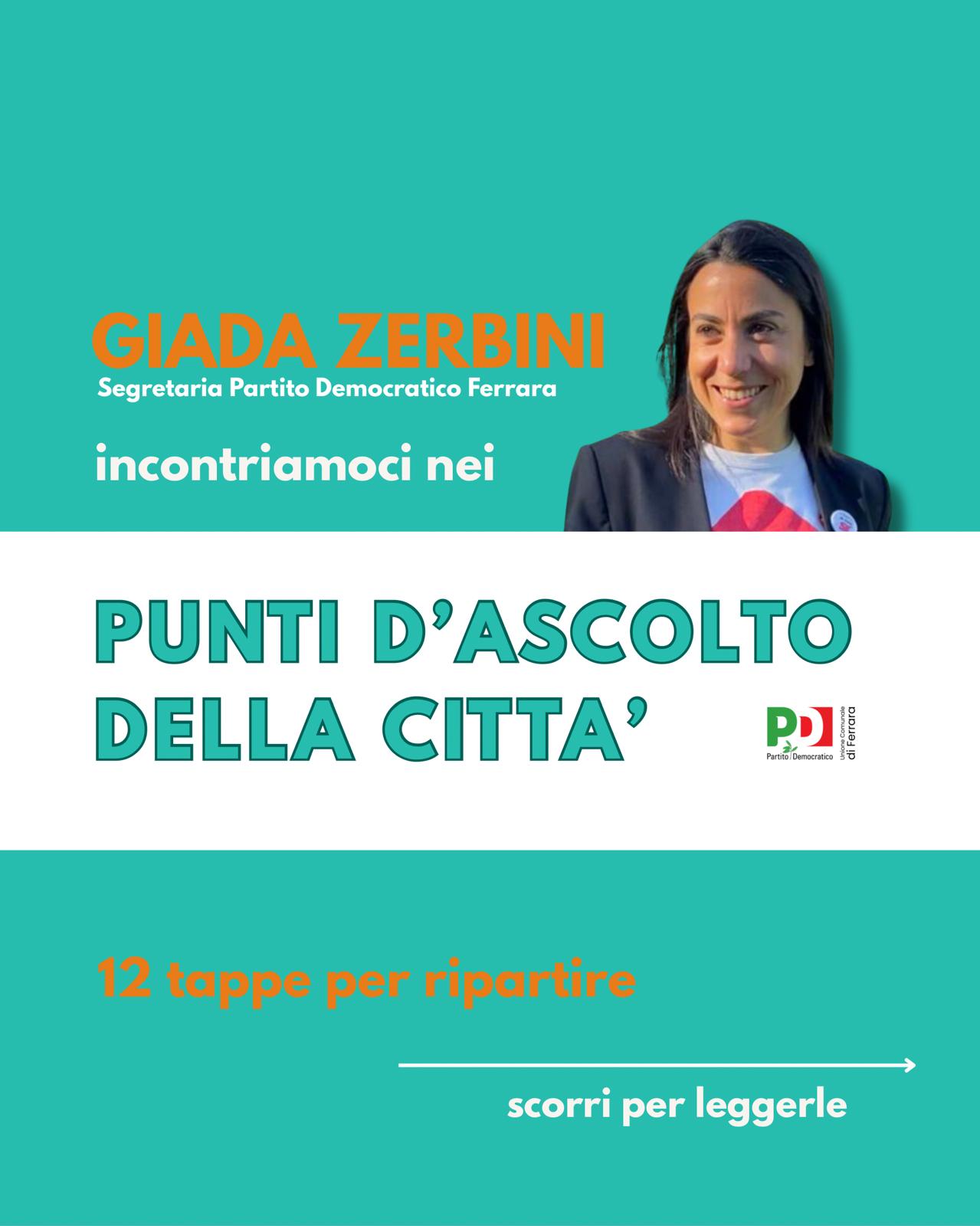 Featured image for “ “PUNTI DI ASCOLTO” NEI CIRCOLI PD CON LA NEO-SEGRETERIA GIADA ZERBINI”